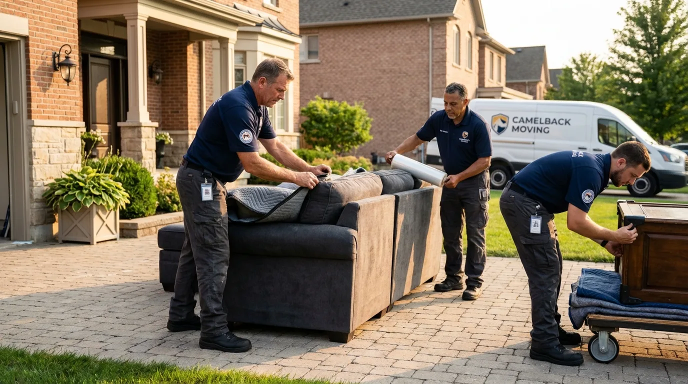 Large estate moving crew wrapping furniture in Pinetops, NC